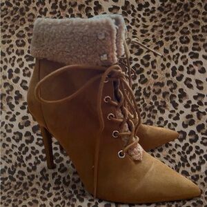 Stylish Tan Lace-Up Ankle Boots